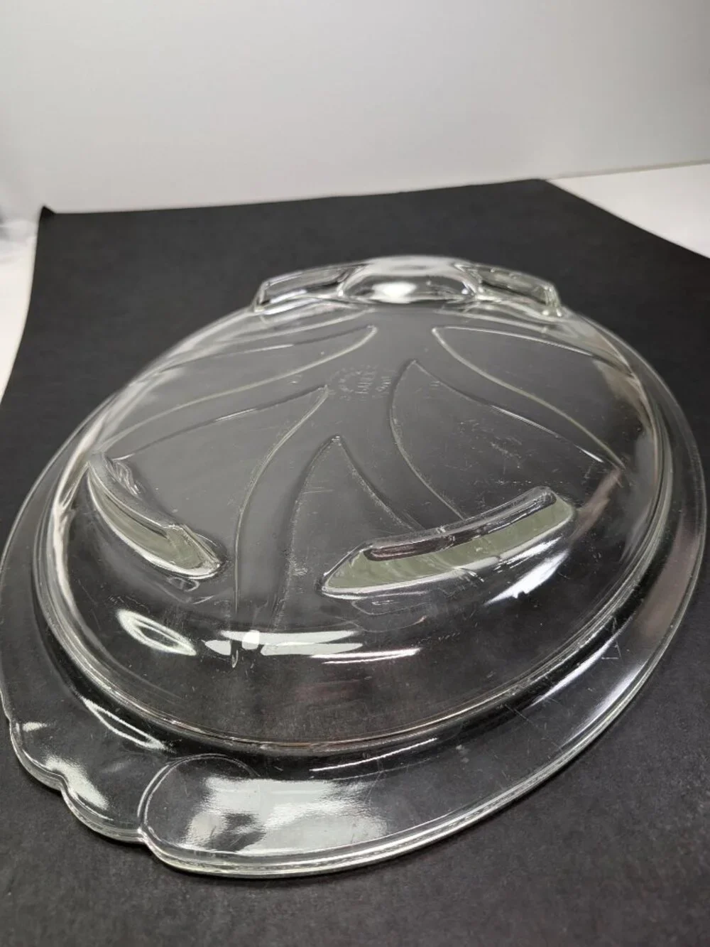 Vintage Pyrex 815 Clear Glass Tree of Life Meat Platter 14.5